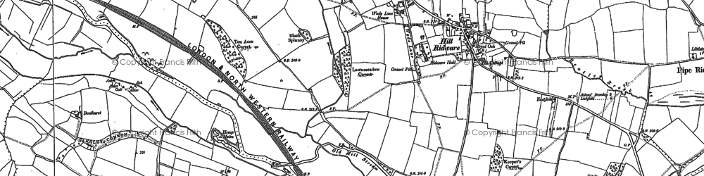 Old map of Hill Ridware in 1881