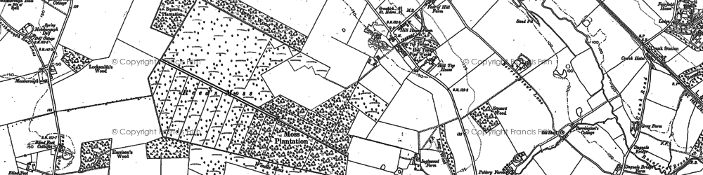 Old map of Rainford Brook in 1892