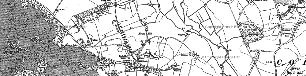 Old map of Hillbutts in 1887