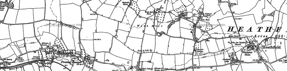 Old map of Hillcommon in 1887