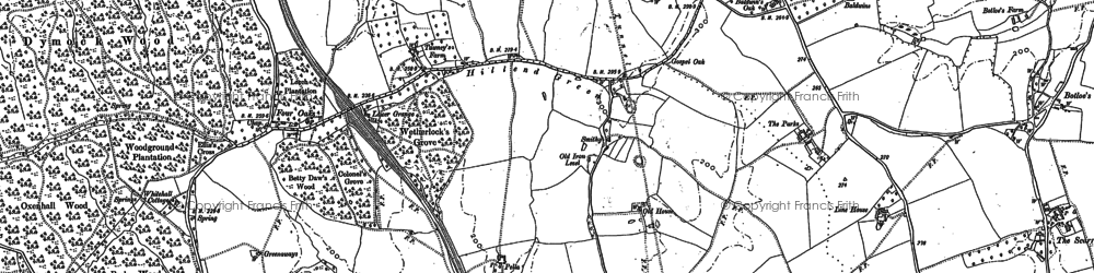 Old map of Hillend Green in 1882