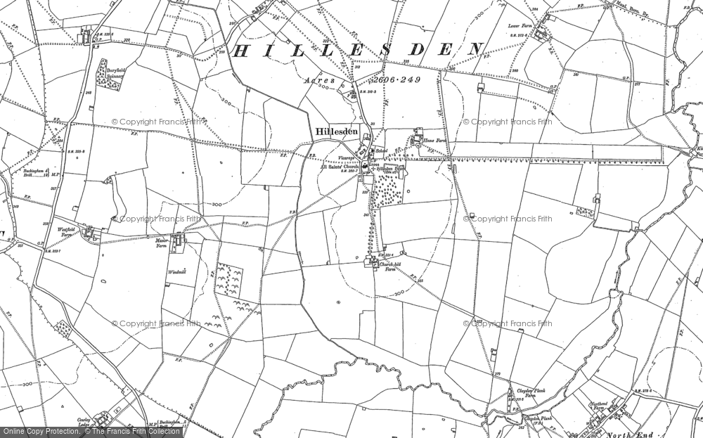 Old Map of Hillesden, 1898 in 1898