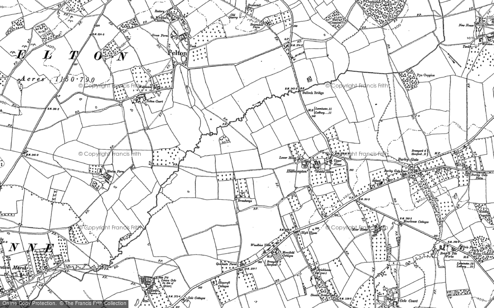 Old Map of Hillhampton, 1885 - 1886 in 1885