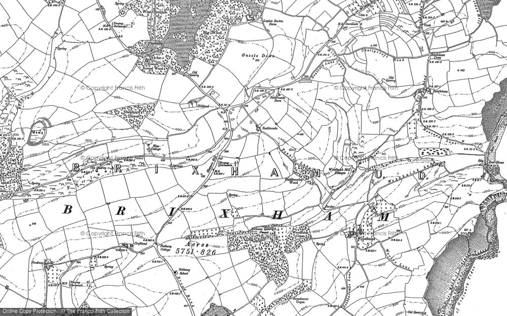 Old Map of Historic Map covering Scabbacombe Sands in 1904