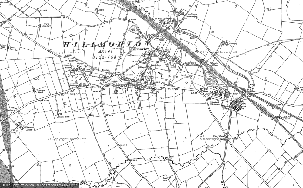 Old Map of Hillmorton, 1884 - 1903 in 1884