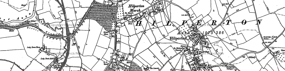 Old map of Hilperton Marsh in 1922