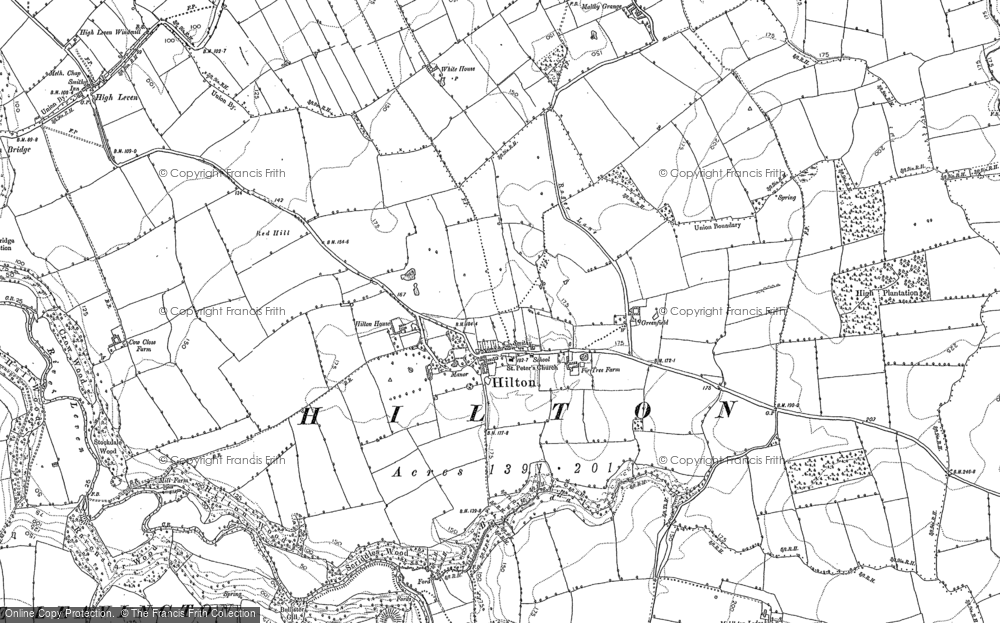 Old Map of Hilton, 1913 in 1913