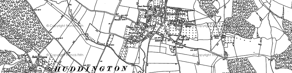 Old map of Himbleton in 1884