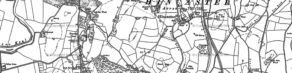 Old map of Hincaster in 1896