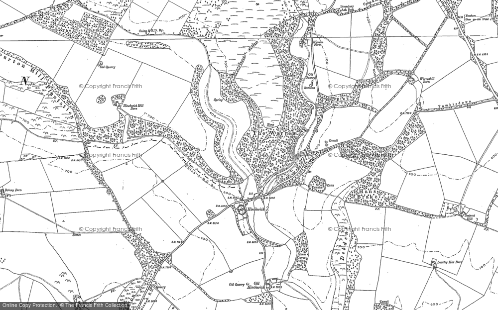 Old Map of Hinchwick, 1883 in 1883