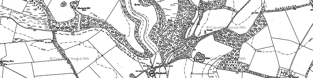 Old map of Hinchwick in 1883