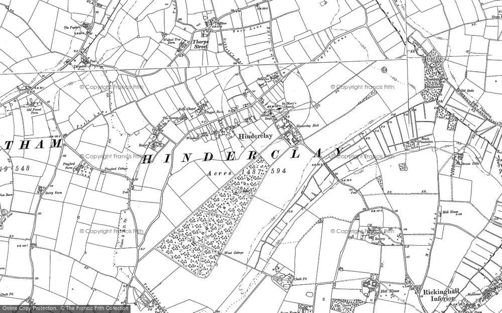 Old Map of Hinderclay, 1903 in 1903