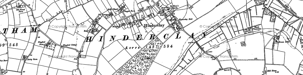 Old map of Hinderclay in 1903