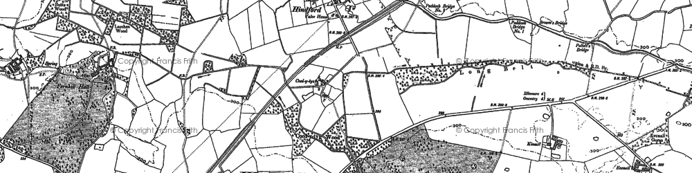 Old map of Hindford in 1874