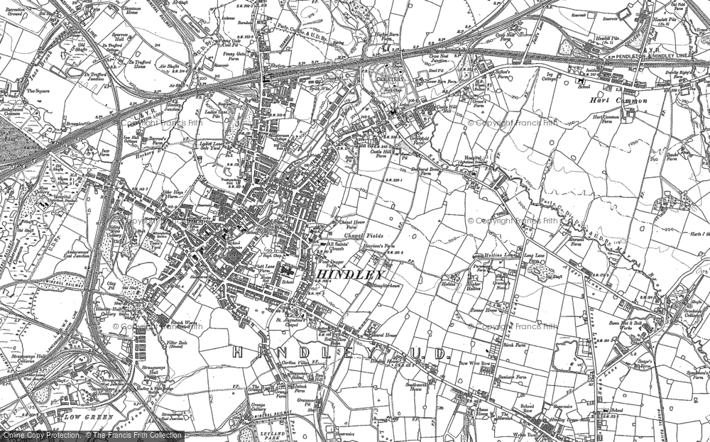 Old Map of Hindley, 1892 in 1892