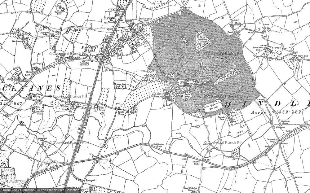 Old Map of Hindlip, 1884 in 1884