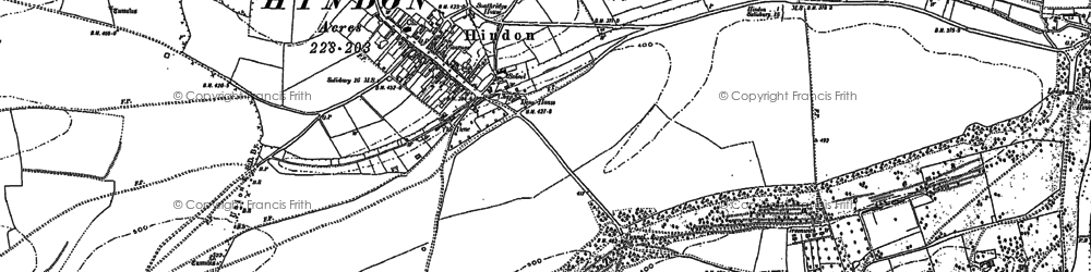 Old map of Hindon in 1900