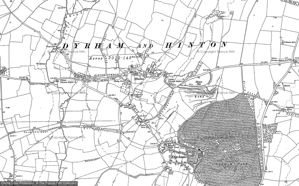 Old Map of Hinton, 1881 in 1881