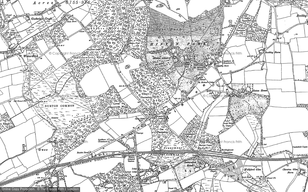 Old Map of Hinton, 1896 - 1907 in 1896