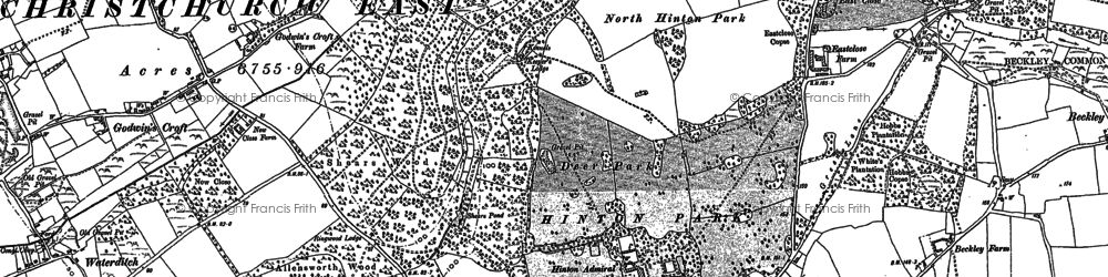 Old map of Hinton Admiral in 1896