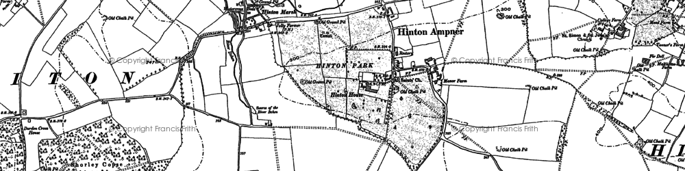 Old map of Hinton Ampner in 1895