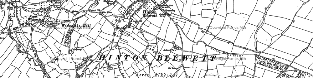 Old map of Sherborne in 1883