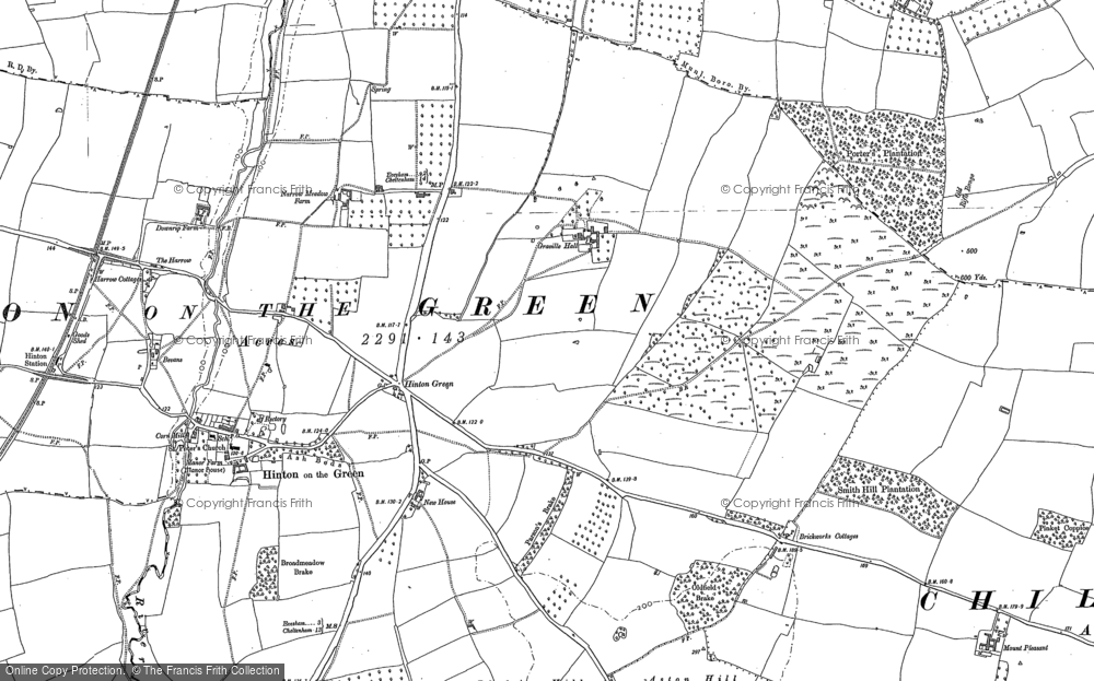 Old Map of Historic Map covering Blake's Hill in 1884
