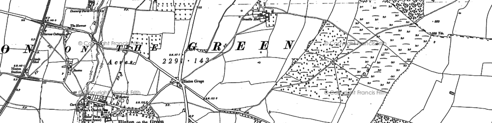 Old map of Hinton on the Green in 1884