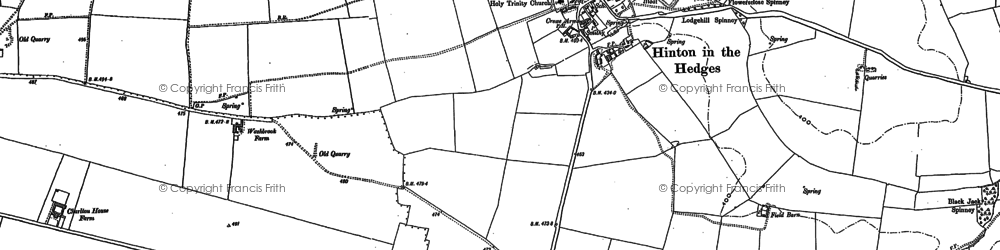 Old map of Hinton-in-the-Hedges in 1898