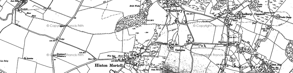 Old map of Hinton Martell in 1887