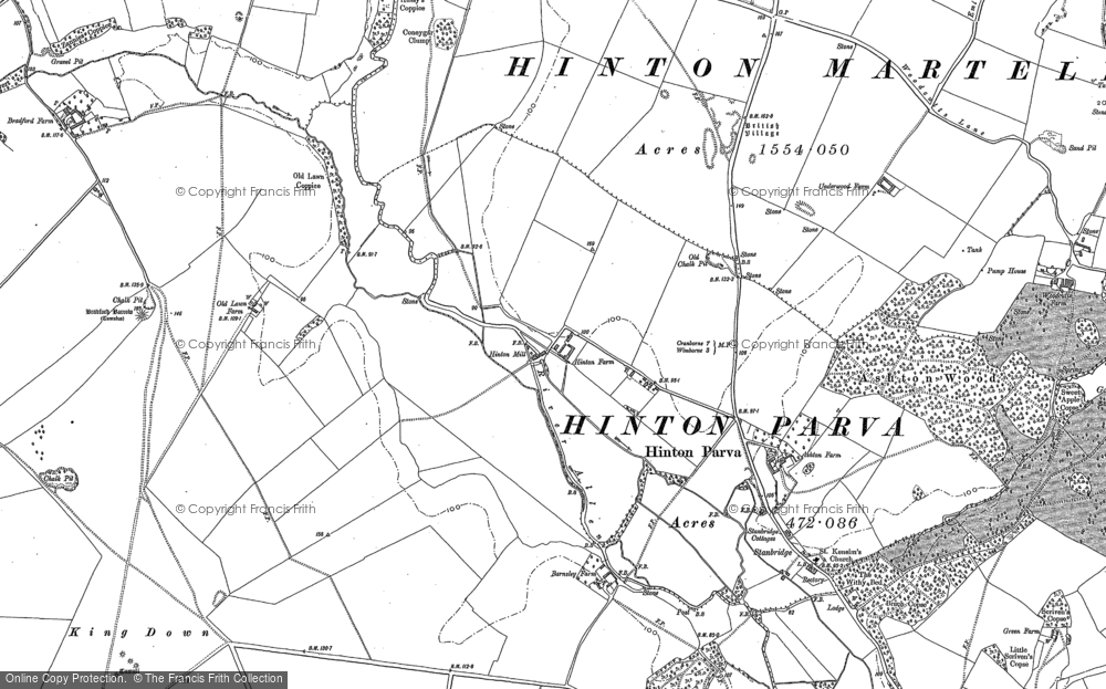 Old Map of Hinton Parva, 1887 in 1887