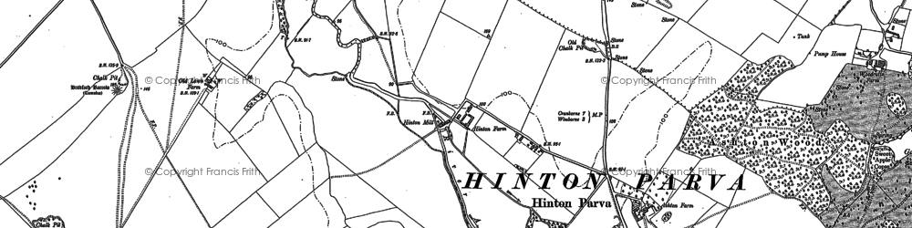 Old map of Hinton Parva in 1887