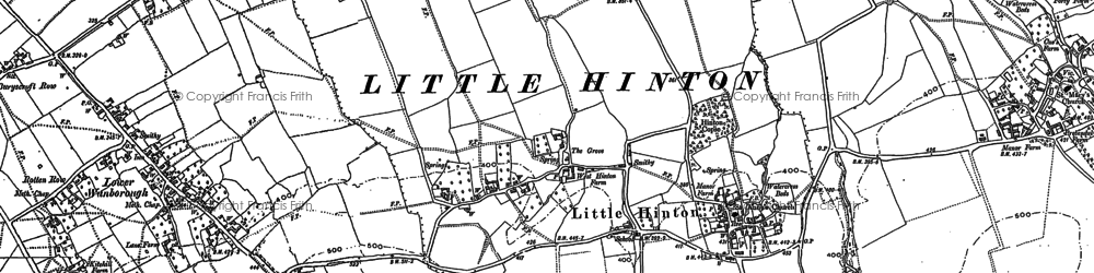 Old map of Hinton Parva in 1910
