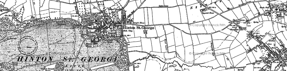 Old map of Hinton St George in 1886