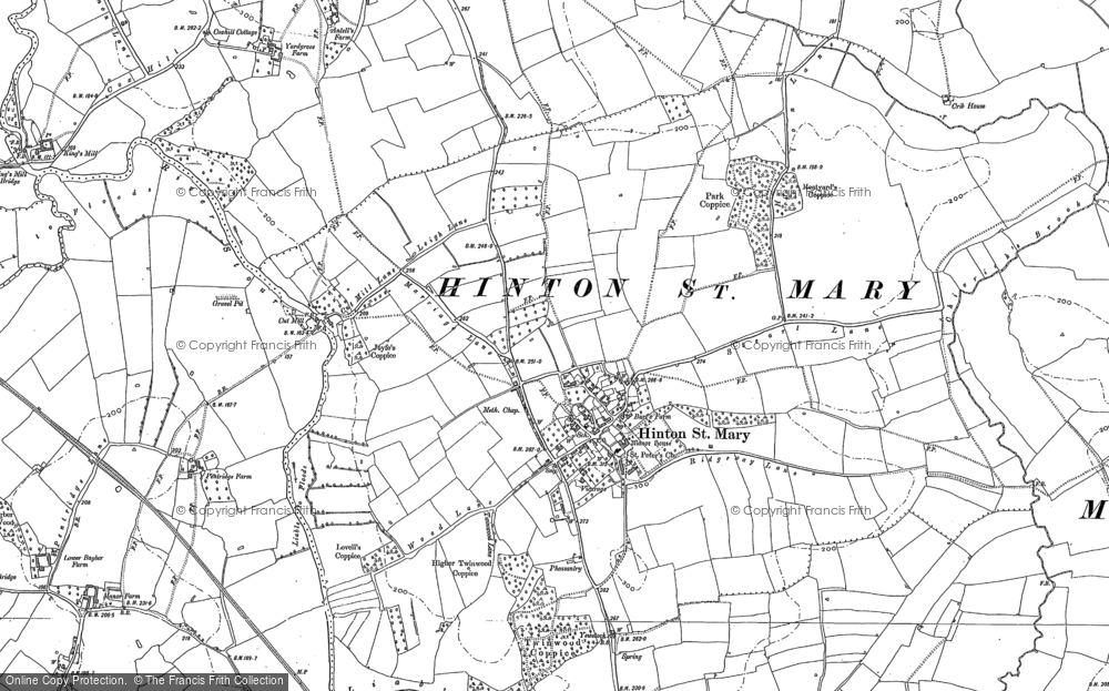Old Map of Historic Map covering Walton Elm in 1886