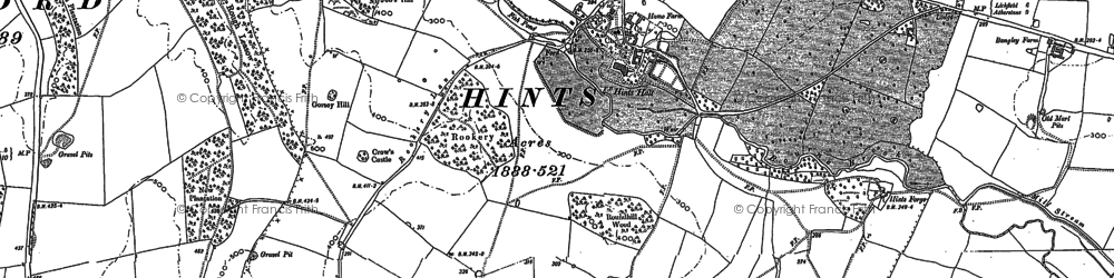 Old map of Hints in 1883