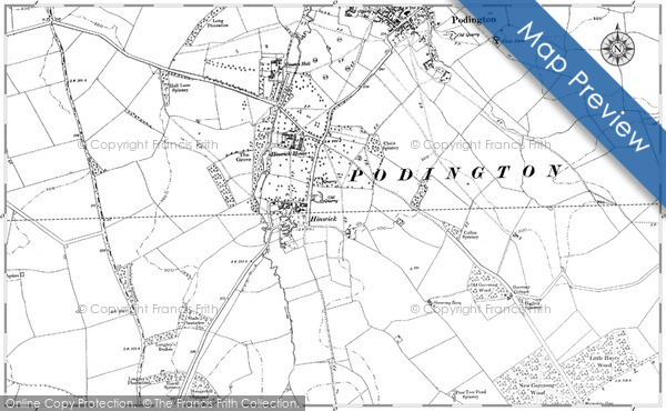 Old Map of Hinwick, 1899 - 1900 in 1899