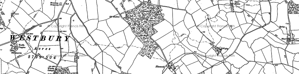 Old map of Hinwood in 1881