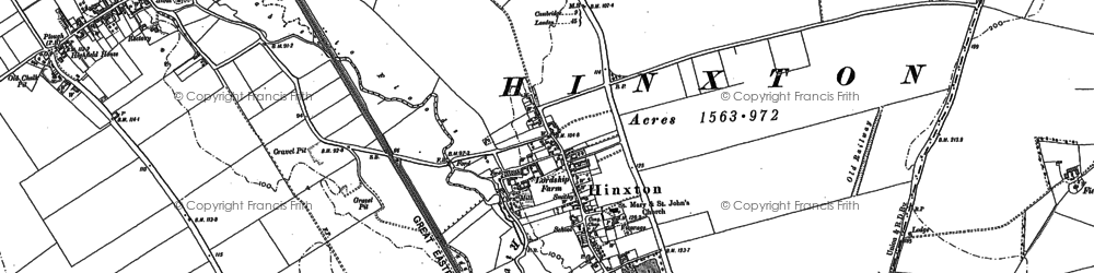 Old map of Hinxton in 1901