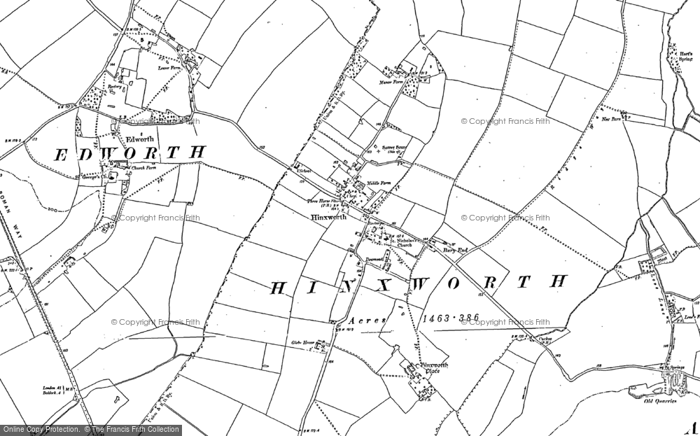 Old Map of Hinxworth, 1900 in 1900