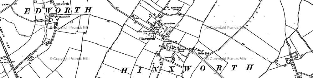 Old map of Hinxworth in 1900