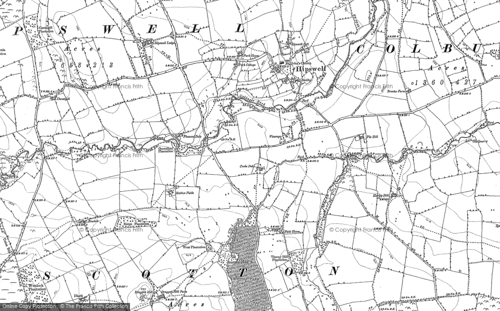 Old Map of Hipswell, 1891 in 1891