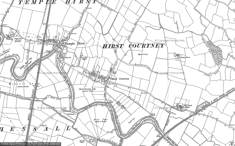 Old Map of Hirst Courtney, 1888 in 1888
