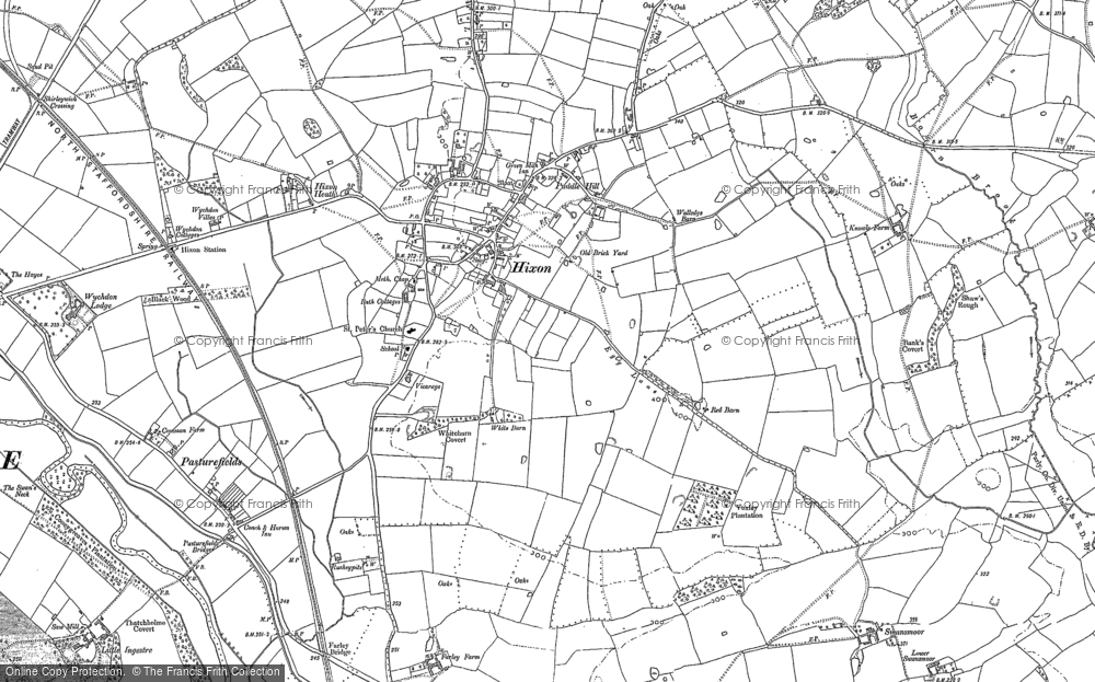 Old Map of Historic Map covering Abbots Bromley Cycle Way in 1881