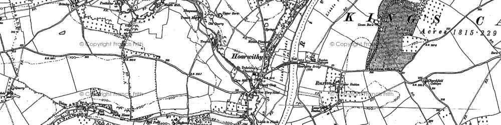 Old map of Hoarwithy in 1887