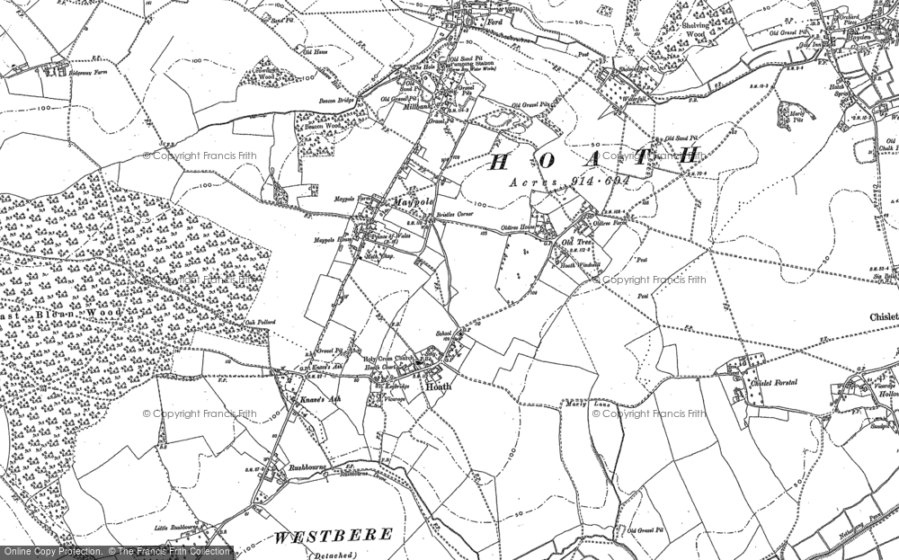 Old Map of Hoath, 1896 - 1906 in 1896