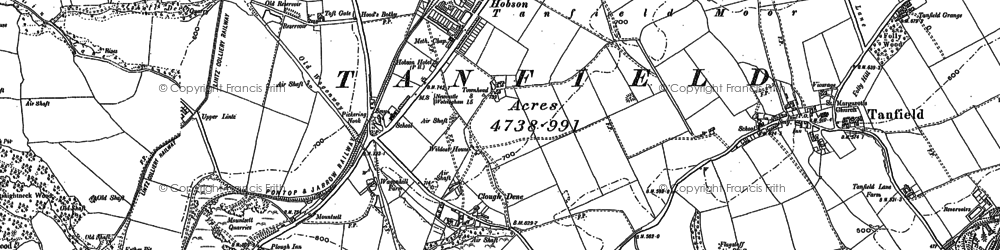 Old map of Clough Dene in 1895
