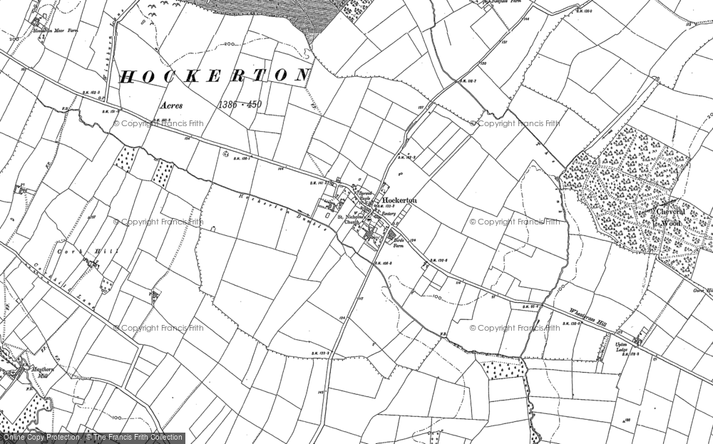 Old Map of Hockerton, 1883 - 1884 in 1883