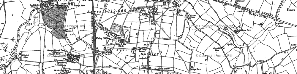Old map of Hockley in 1883