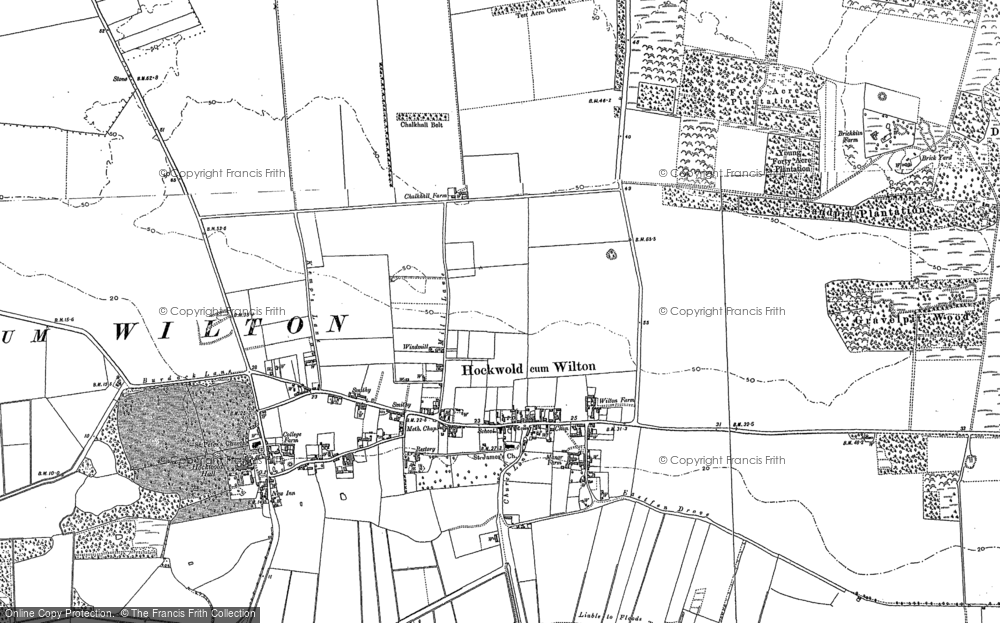 Old Map of Historic Map covering Wilton Br in 1903